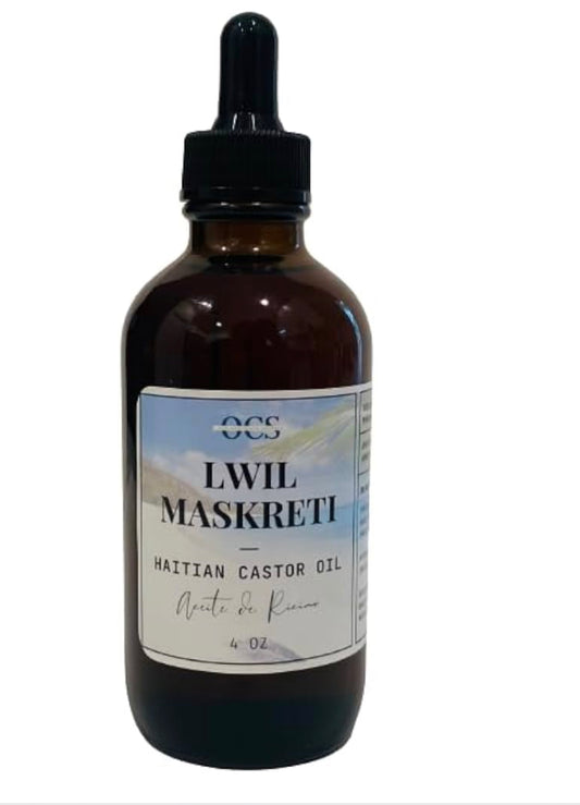 Lwil Maskreti- Haitian Black Castor Oil- 4oz